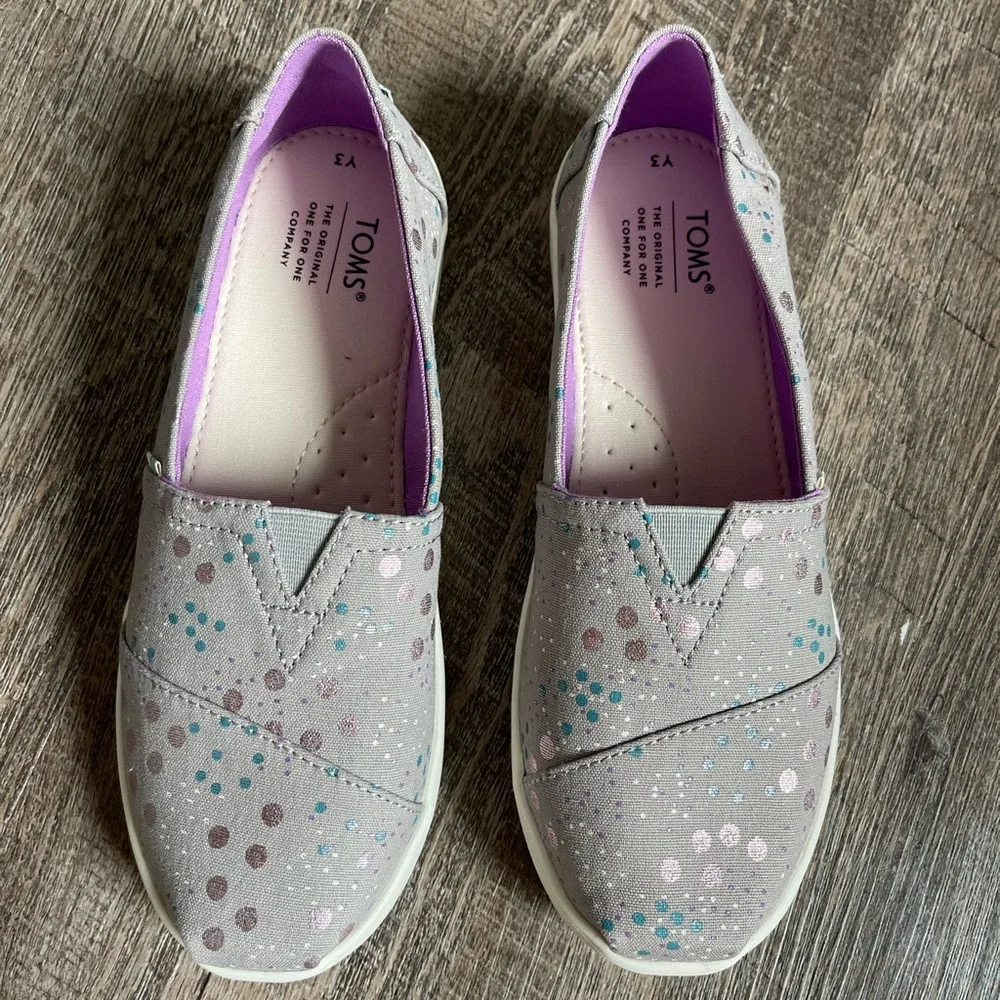 Toms Alpargata Drizzle Grey Superbloom Dot print shoes